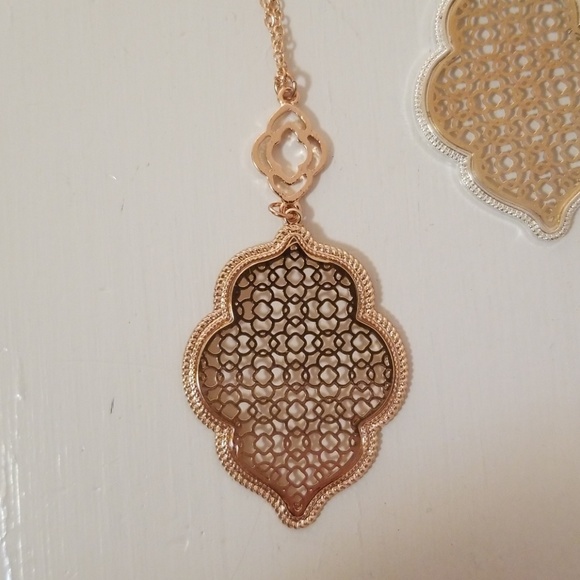 Moroccan Gold Sterling Silver Plated Long Necklace - Picture 3 of 8
